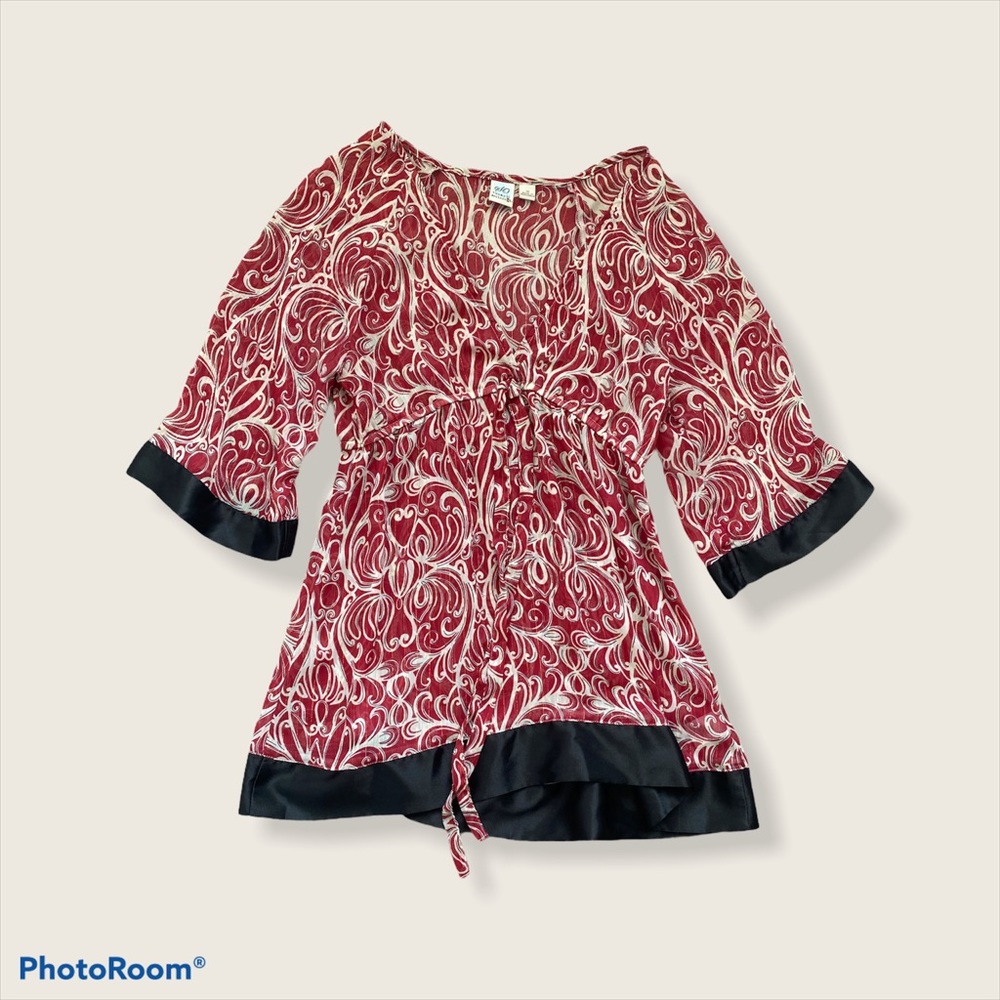 ~See through flowy red blouse~